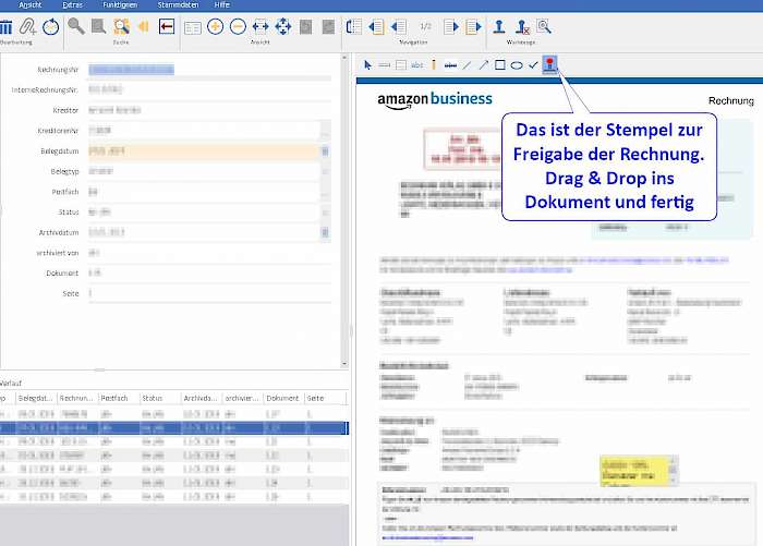 Ansicht der Software dokubit