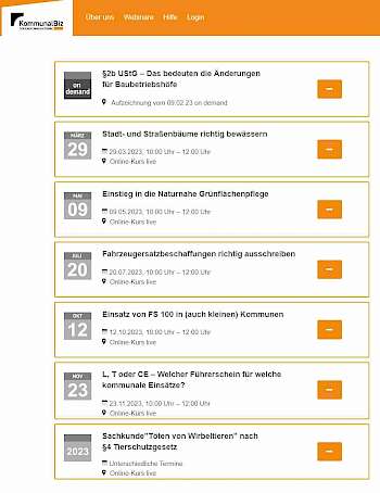 Die aktuellen Seminare von www.kommunalbiz.de, kostenlos für Abonnenten (auch vergangene Themen sind jederzeit verfügbar)