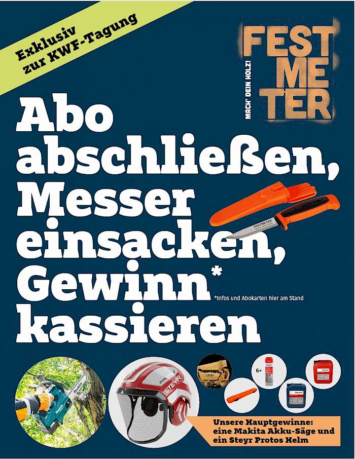 Das FESTMETER-Gewinnspiel zur KWF-Tagung für Neukunden und Stammkunden